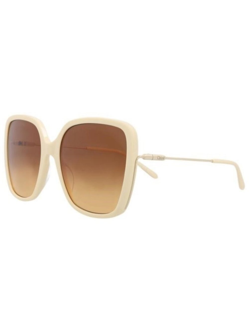 New Chloé Womens Square/Rectangle Ivory Gold Brown Fashion Designer Sunglasses